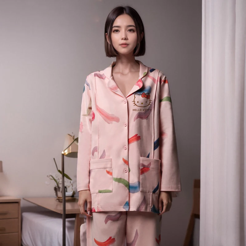 Sanrioed Hello Kittys Maternity Nursing Pajamas Set Women's Spring and Autumn Pajamas Pants Set Long Sleeve Long Pants Homewear
Sanrioed Hello Kittys Maternity Nursing Pajamas Set Women's Spring and Autumn Pajamas Pants Set Long Sleeve Long Pants Homewear