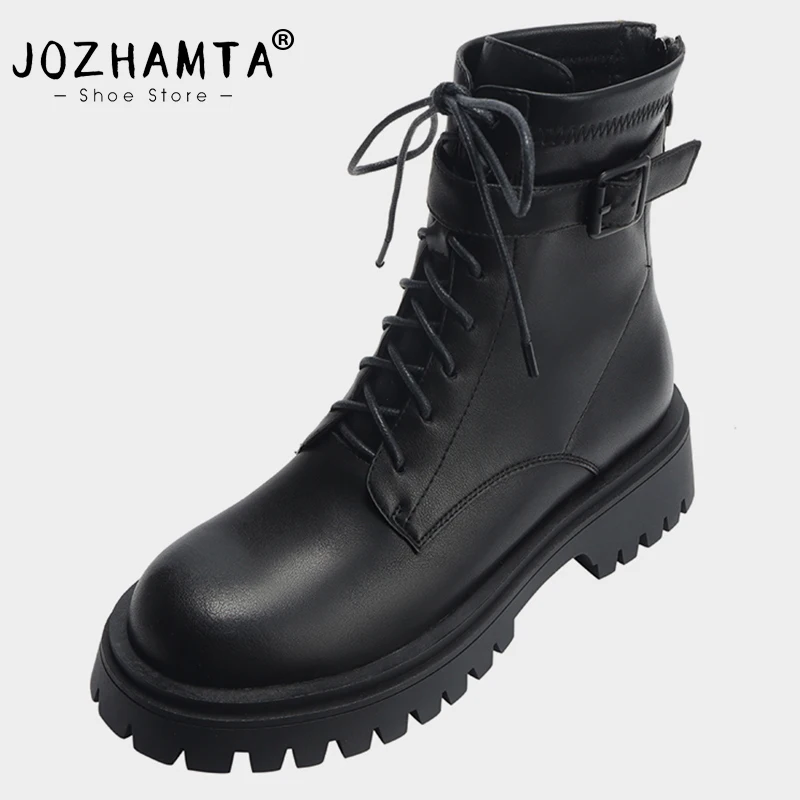 JOZHAMTA Size 34-40 Women Elastic Ankle Boots Real Leather Thick Mid Heels Shoes Woman Winter Platform Boots Casual Office
JOZHAMTA Size 34-40 Women Elastic Ankle Boots Real Leather Thick Mid Heels Shoes Woman Winter Platform Boots Casual Office