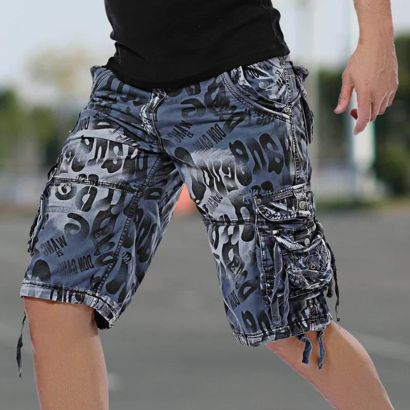 

Mens Cargo Shorts Camo Half Luxury Bermuda Short Pants for Men Combat Wide Homme Y2k Front Pocket 2024 Fashion Comfortable Baggy