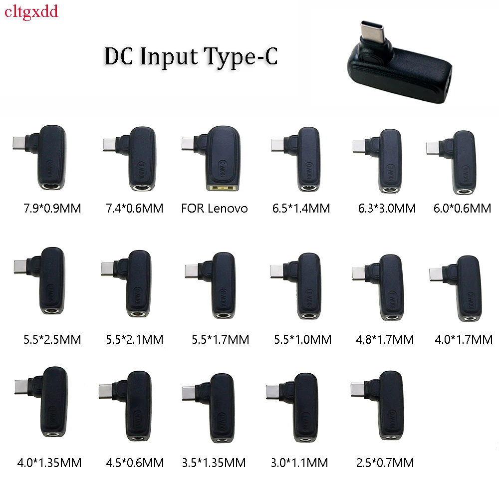 

1pieceDC female to TYPE-C male adapter 100W laptop power charger 7.9 * 0.9/7.4 * 0.6/6.5 * 1.4MM 5V/9V/20V 100W output connector