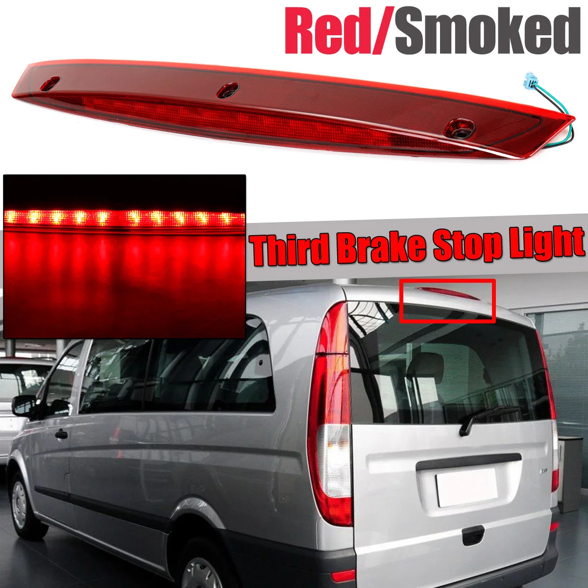 

Car Tail Light High Mount 3rd Rear Third Brake Light Stop Lamp For Mercedes For Benz Vito Viano W639 A6398200056 6398200056