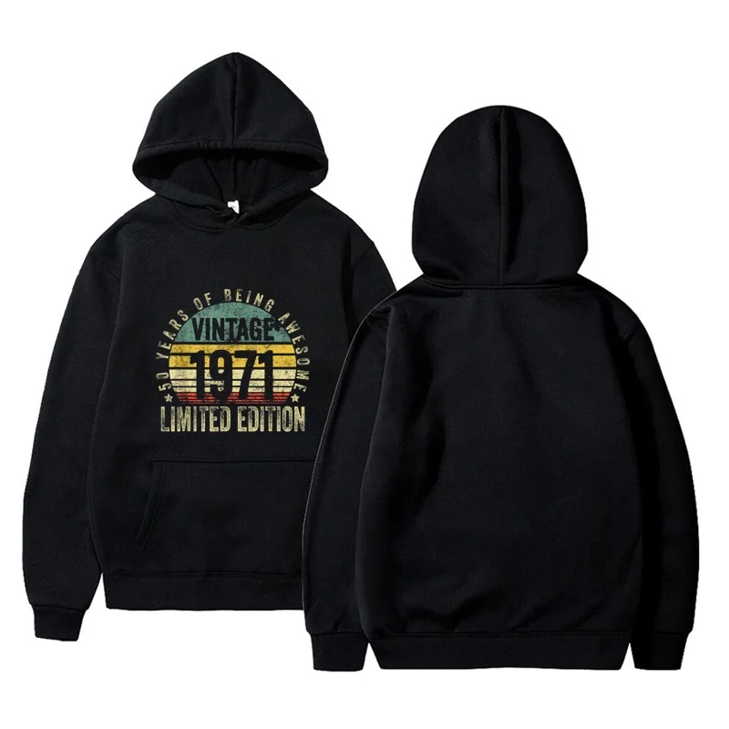 50 Year Old Gifts Vintage 1971 Limited Edition 50Th Birthday Hoodie Men Style Soft Cute Korean Style Sport Simple
50 Year Old Gifts Vintage 1971 Limited Edition 50Th Birthday Hoodie Men Style Soft Cute Korean Style Sport Simple