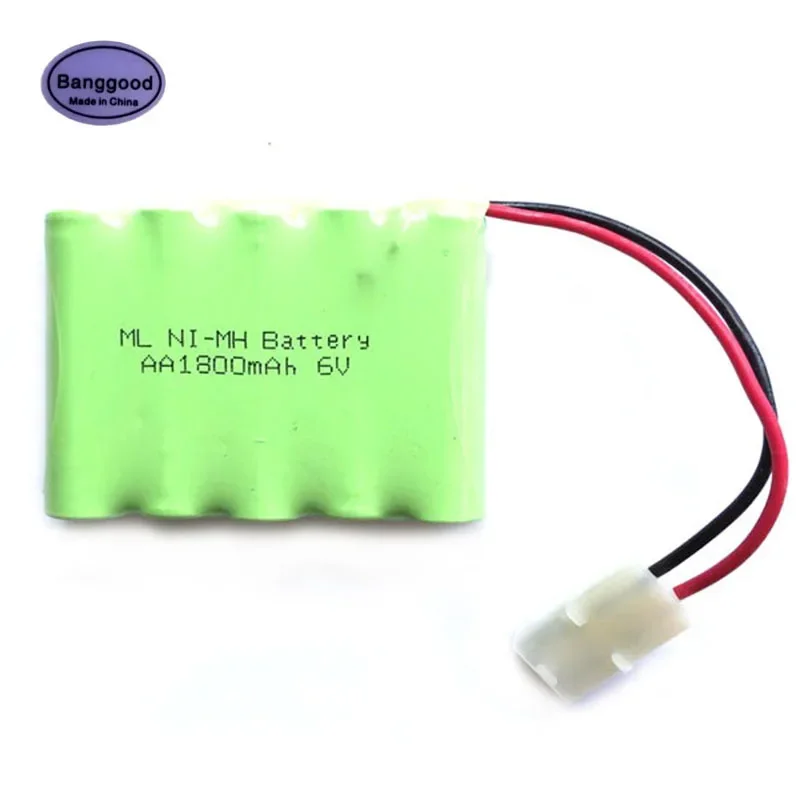 

Brand New 6V 1800mAh 5x AA Ni-MH RC Rechargeable Battery Pack for Helicopter Robot Car Toys with Tamiya Connector Plug