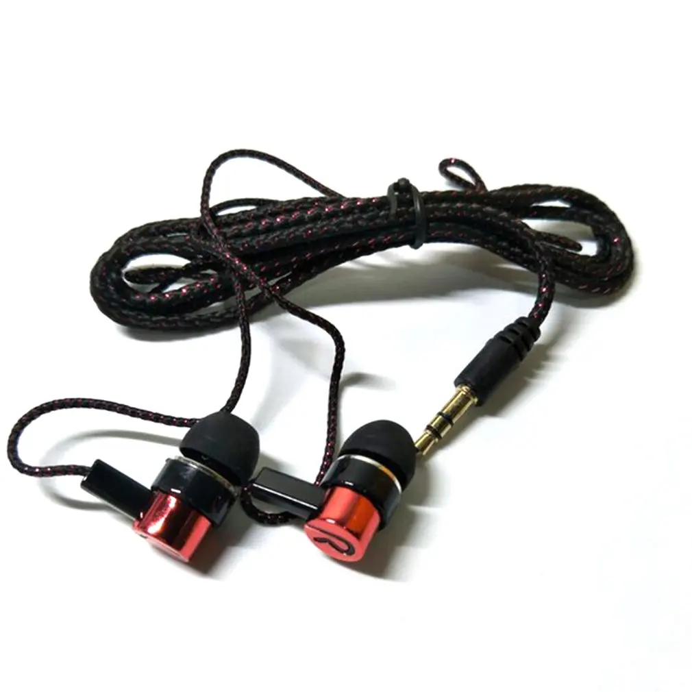 

Earphone Braided Wiring Super Bass In Ear Music Earphone HIFI Stereo Earbuds Noise Isolating Sport Earphones With Mic