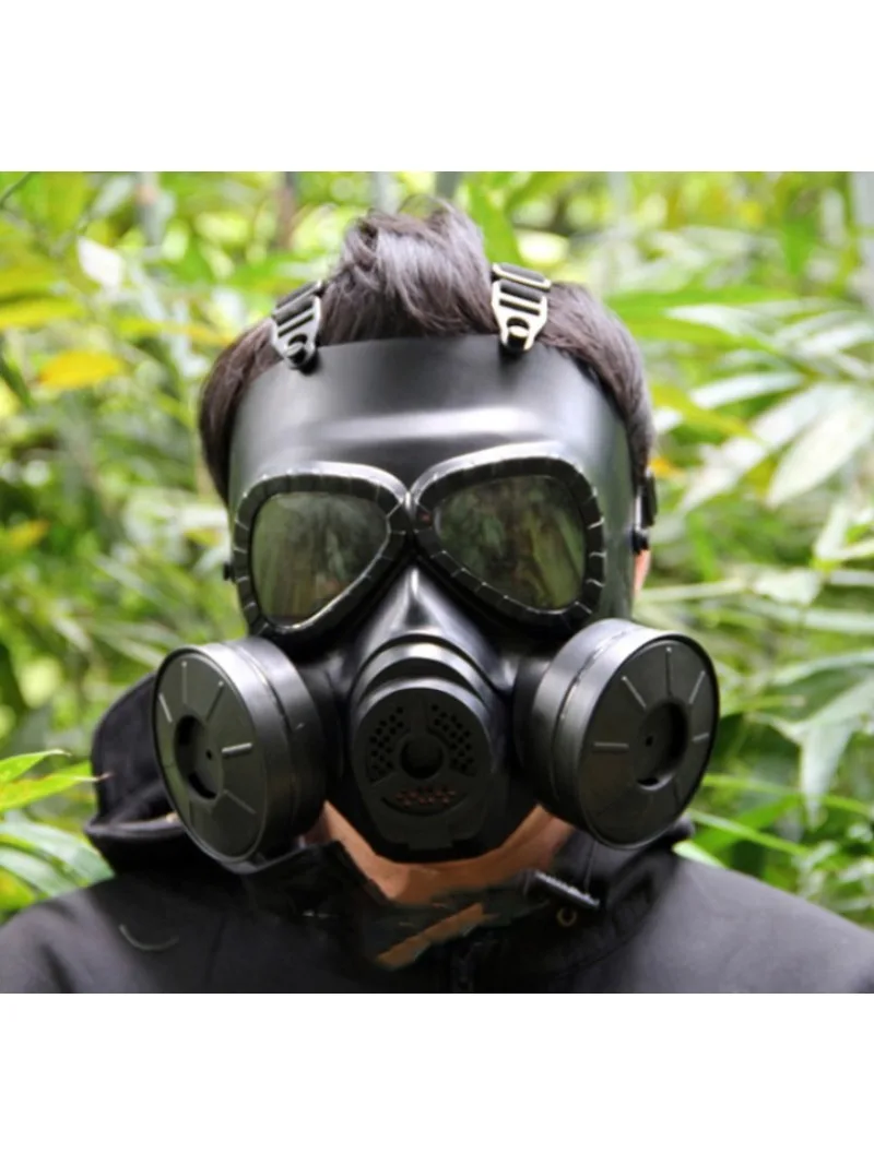 

Gas Mask Field Tactical Anti-virus and Anti-spittle Masks Skull Wicking Anti-Fog Double Wind Drum with Fan Gas Mask 07# 03#