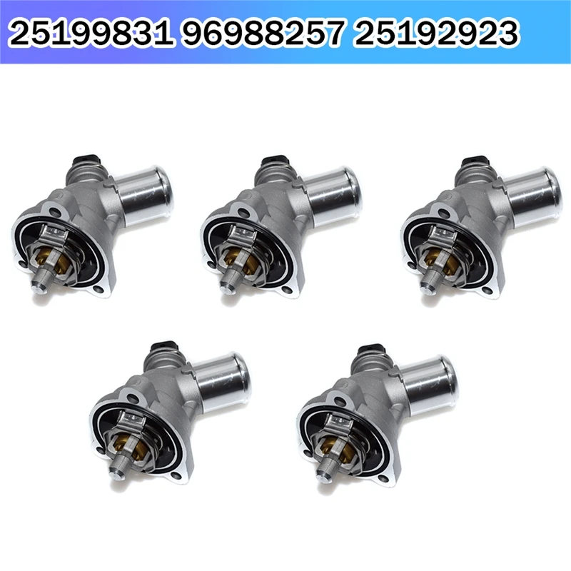 

5Pcs Engine Coolant Thermostat Assembly 25199831 96988257 25192923 For Chevrolet Spark L4 1.2L 2013 2014 2015