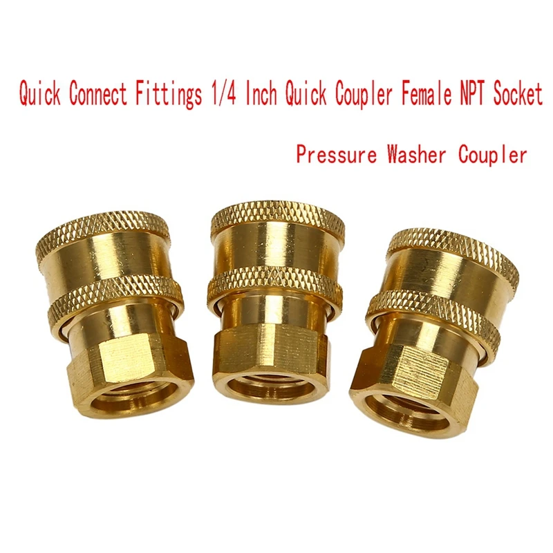 3 Pcs Pressure Washer Coupler, Quick Connect Fittings 1/4 Inch Quick Coupler Female NPT Socket Easy Install
3 Pcs Pressure Washer Coupler, Quick Connect Fittings 1/4 Inch Quick Coupler Female NPT Socket Easy Install