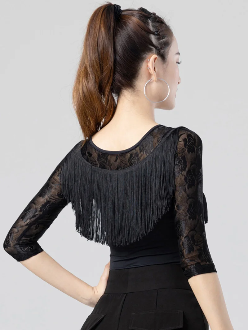 Women Modern Dancewear Practice Bodysuit Performance Lace Tassels Latin Samba Ballroom Dance Gymnastics Leotard Costume
Women Modern Dancewear Practice Bodysuit Performance Lace Tassels Latin Samba Ballroom Dance Gymnastics Leotard Costume