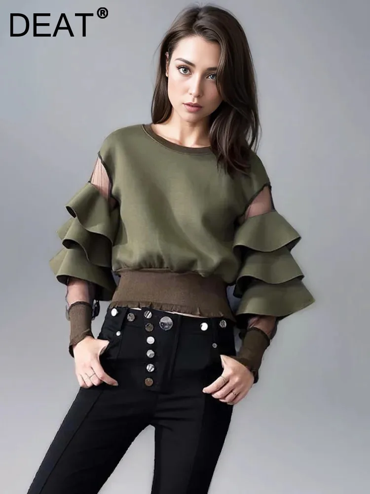 Женская Короткая Толстовка DEAT, черная сетчатая толстовка с рюшами и рукавами-нитями, весна-лето 2024
Женская Короткая Толстовка DEAT, черная сетчатая толстовка с рюшами и рукавами-нитями, весна-лето 2024