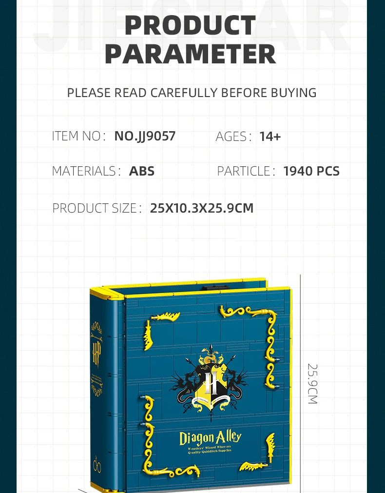 1940PCS Diagon Alley Book Building Blocks Classic Movie Scene Magic Bookstore Model Bricks Desktop Decoration Kids DIY Toys Gift 1940PCS Diagon Alley Book Building Blocks Classic Movie Scene Magic Bookstore Model Bricks Desktop Decoration Kids DIY Toys Gift