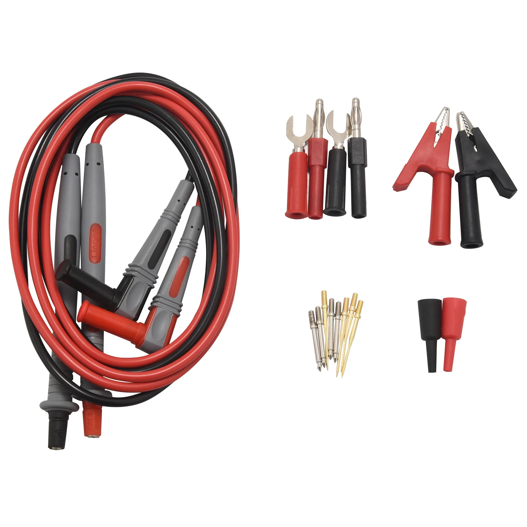 P1503B Multimeter Test Leads Kit, Digital Multimeter Leads with Alligator Clips Replaceable Multimeter Probes Tips Set
P1503B Multimeter Test Leads Kit, Digital Multimeter Leads with Alligator Clips Replaceable Multimeter Probes Tips Set