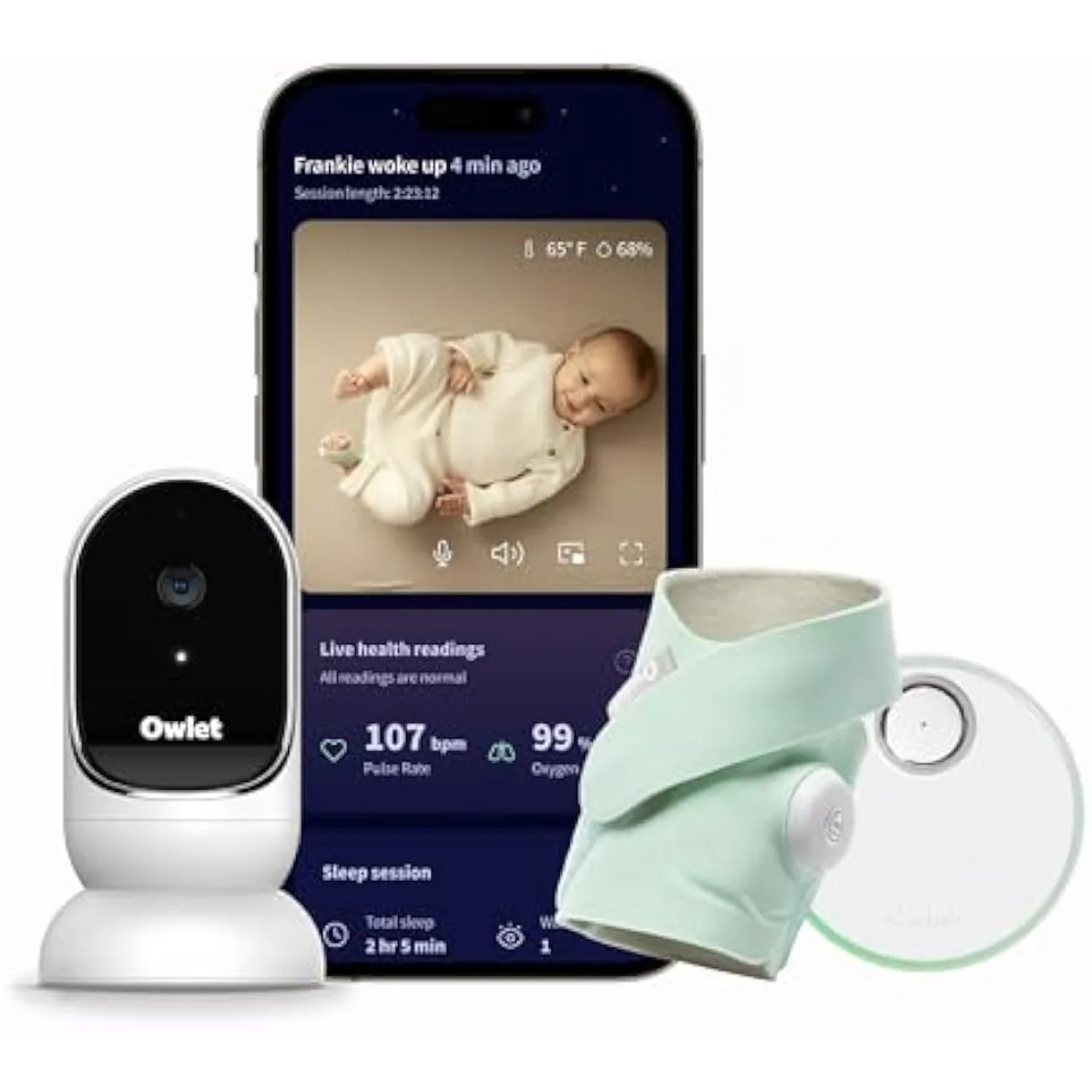 Smart Baby Monitor: Tracks & Notifies for Pulse Rate & Oxygen while viewing Baby in 1080p HD WiFi Video,11.7"L x 3.4"W x 8.3"H
Smart Baby Monitor: Tracks & Notifies for Pulse Rate & Oxygen while viewing Baby in 1080p HD WiFi Video,11.7"L x 3.4"W x 8.3"H