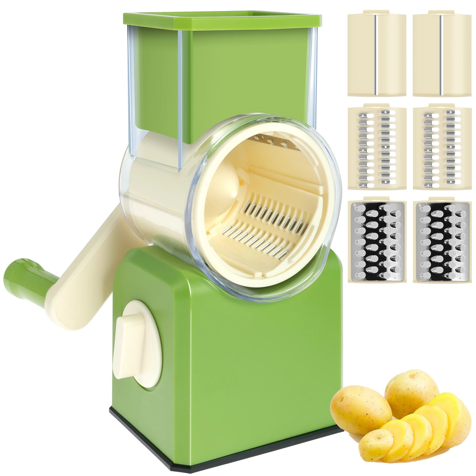 Rotary Cheese Grater with Handle Vegetable Shredder 3 in 1 Stainless Steel Vegetable Cutter Detachable Multifunctional Vegetable
Rotary Cheese Grater with Handle Vegetable Shredder 3 in 1 Stainless Steel Vegetable Cutter Detachable Multifunctional Vegetable