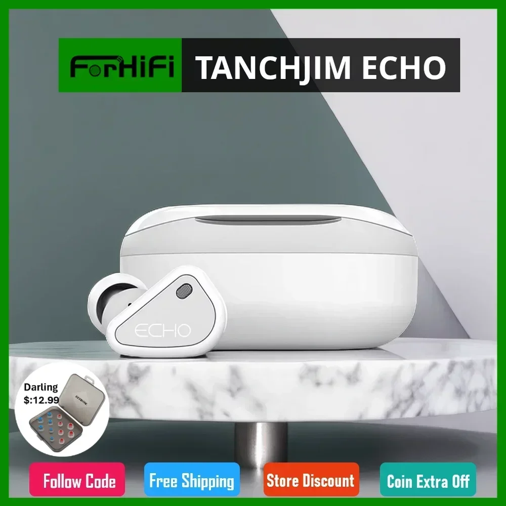 

Наушники-вкладыши TANCHJIM ECHO True Wireless Bluetooth 5,2, Спортивная гарнитура с зарядным боксом, наушники APTX/AAS/SBS
