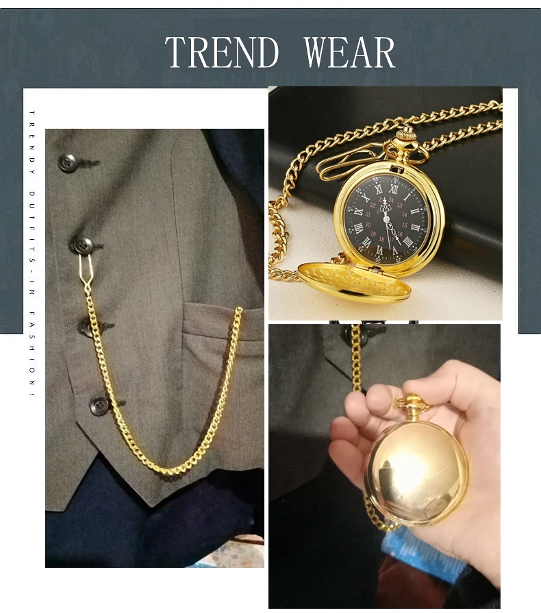 

Vintage Roman Numerals Quartz Pocket Watch Steampunk Luxury Gold Fob Watch Necklace Pendant With Chain Women Men Weeding Gifts