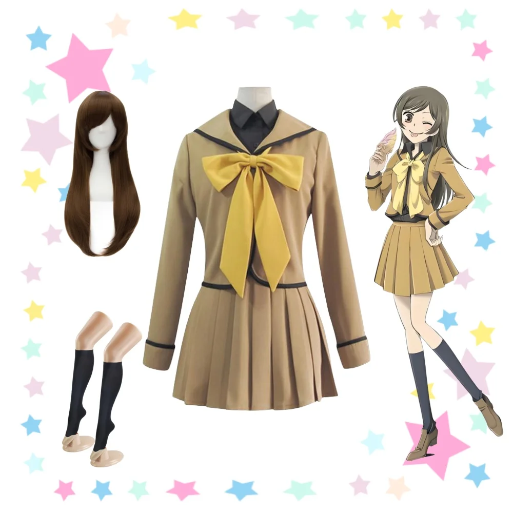 

Momozono Nanami God Cosplay Anime kamisama Love Costume Wig Socks Kamisama Kiss School Uniform JK Sailor Dress Suit