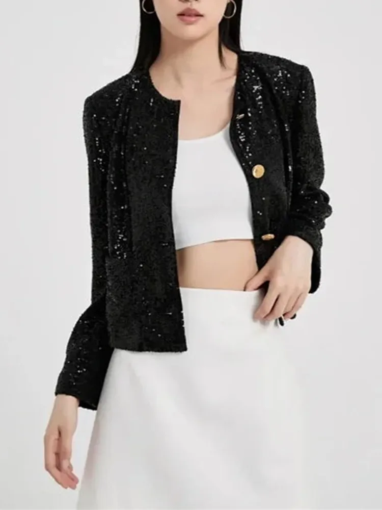 2023 O-Neck Women Sequin Decoration Cardigan Autumn New Slim Single Breasted Elegant OL Female Wool Jacket
2023 O-Neck Women Sequin Decoration Cardigan Autumn New Slim Single Breasted Elegant OL Female Wool Jacket