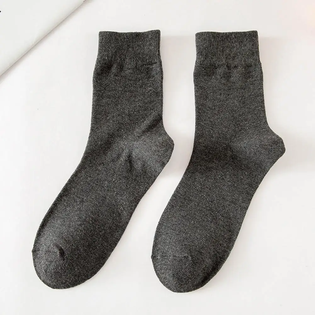 

Anti-shrink Socks Men's High Elasticity Anti-slip Sports Cotton Socks Breathable Soft Warm Mid-tube No Odor for Sweat-absorption