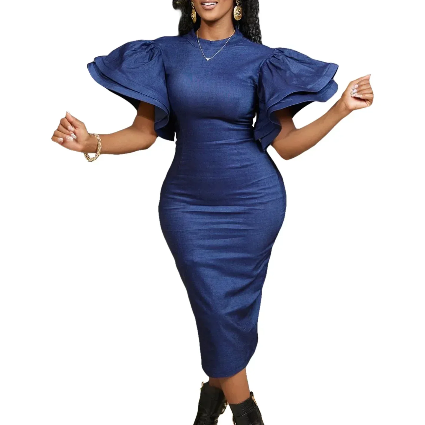Autumn Elegant Fashion Pencil Dress Women's Round neck Short Sleeve Solid Slim Business Commuter Hip Wrap Dress Women
Autumn Elegant Fashion Pencil Dress Women's Round neck Short Sleeve Solid Slim Business Commuter Hip Wrap Dress Women