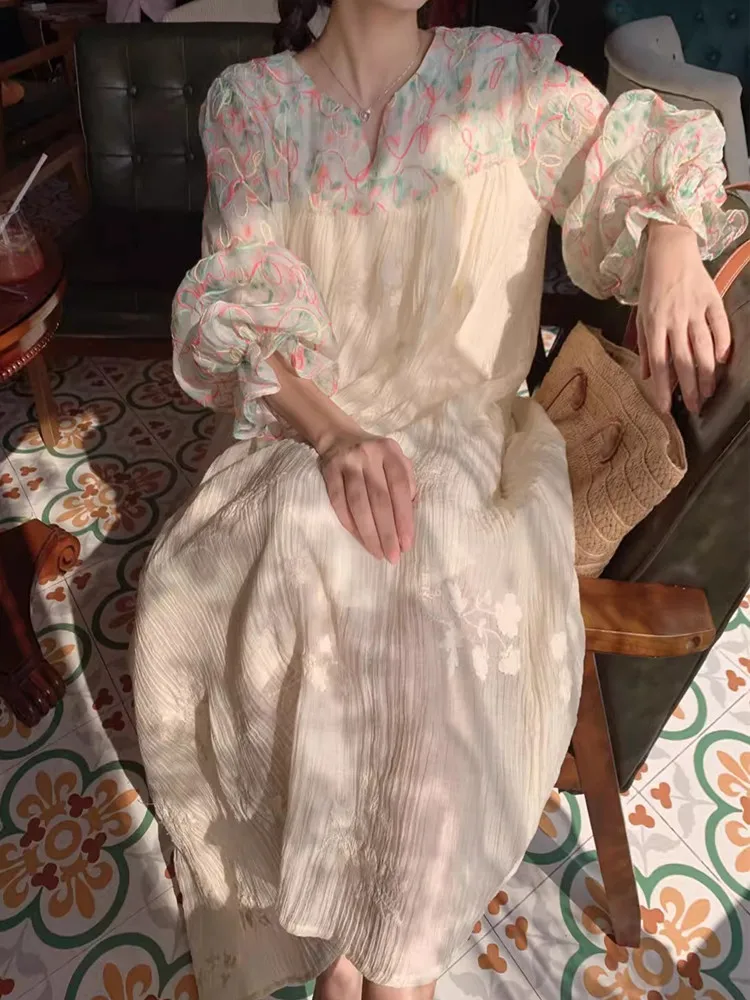 Женское платье с длинным рукавом AIGYPTOS, элегантное пикантное праздничное платье большого размера с V-образным вырезом и вышивкой, удобное хлопково-льняное платье на весну
Женское платье с длинным рукавом AIGYPTOS, элегантное пикантное праздничное платье большого размера с V-образным вырезом и вышивкой, удобное хлопково-льняное платье на весну