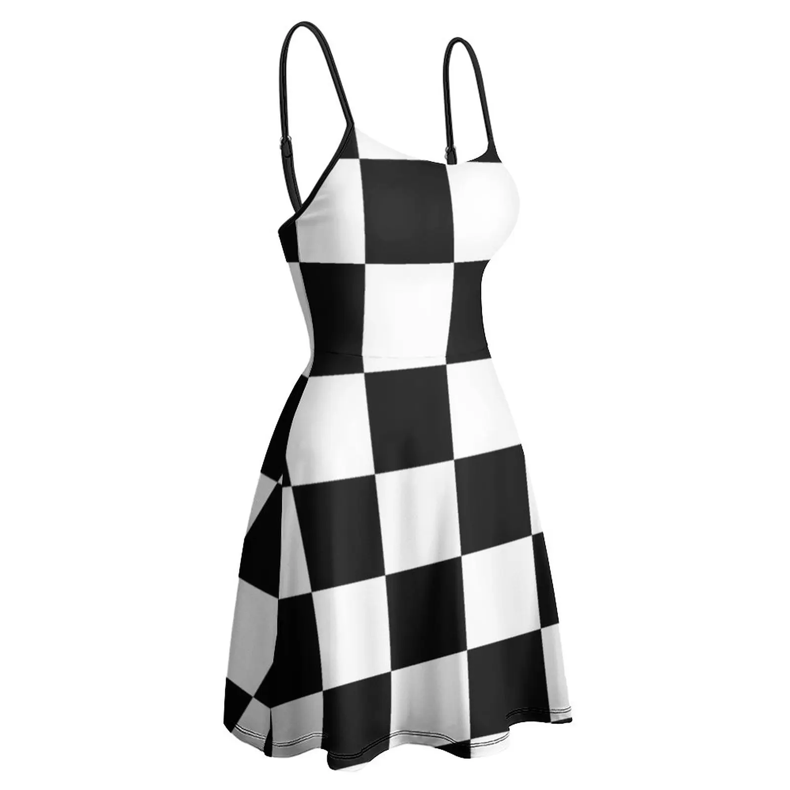 

Checkered Flag WIN WINNER Chequered Flag Motor Hot Sale Sexy Woman's Gown Women's Sling Dress Humor Graphic Clubs Strappy