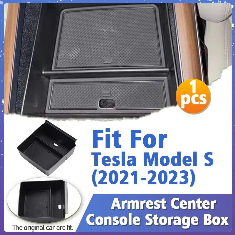 

1Pcs Car Interior Armrest Center Console Storage Box For Teala Model S 2021 2022 2023 Storage Tray Box Decoration Accessories