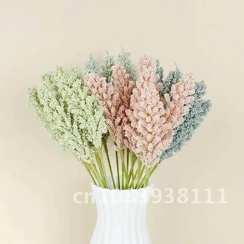 

6 Lot/ Pieces PE Lavender Artificial Flower Stamen Plant Branch Wedding Flower Decoration Bouquet Manual Diy Vases for Home