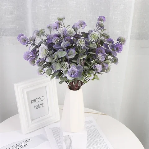 

36cm Hydrangea Artificial Flower Bouquet 5 Fork Handmade Holding Bouquet For Home Decor Vase Arch Party Wedding Decoration New