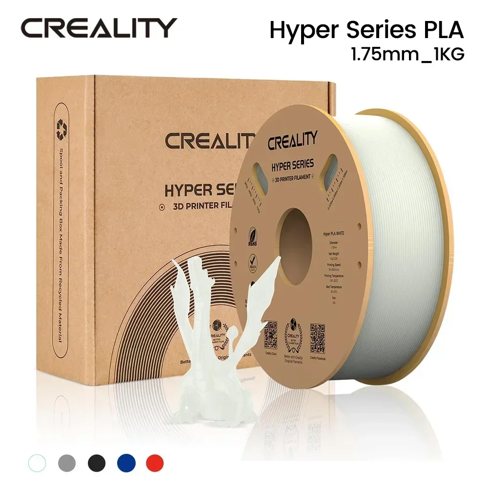 

CREALITY 3D Printer Materials Hyper Series PLA Filament 1.75mm 1KG Better Fluidity Faster Cooling High Precision for FDM Printer