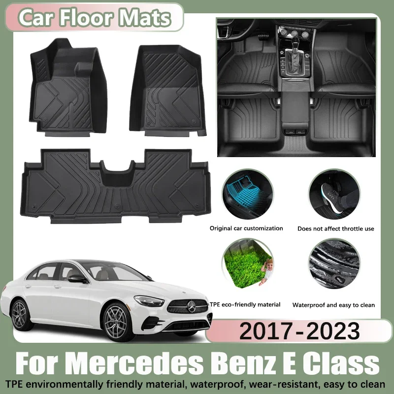 

LHD Car Floor Mats for Mercedes Benz E Class W213 2017-2023 2018 2019 2020 TPE Car Waterproof Foot Pads Custom Liner Accessories