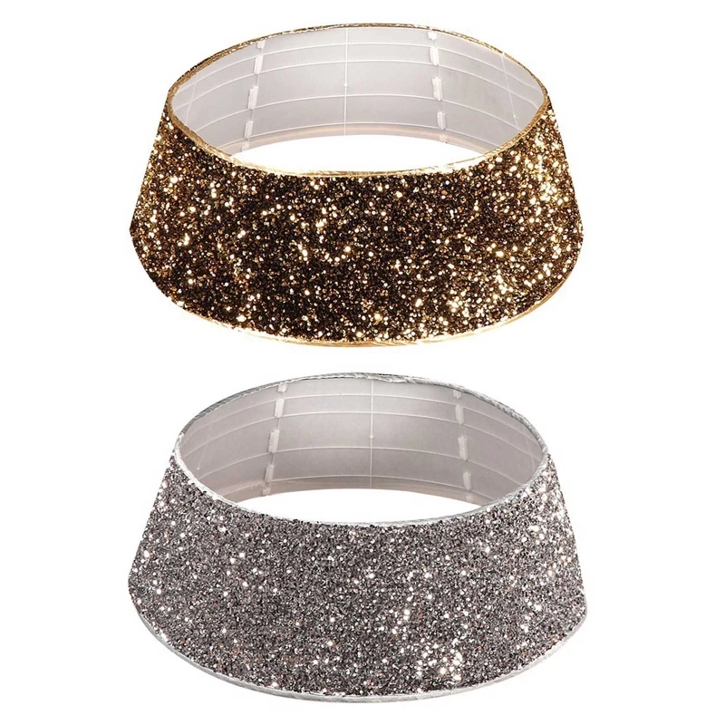 

Sequins Glitter Christmas Tree Base Collar Around Decorative Skirt Xmas New Year Party Decoration