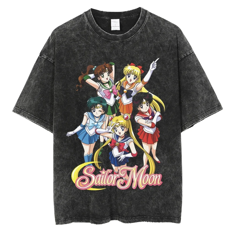 Men Washed TShirt Anime Japanese Sailor Moon Printed T-shirt Hip Hop Streetwear TShirt Summer Harajuku Cotton Short Sleeve Tops
Men Washed TShirt Anime Japanese Sailor Moon Printed T-shirt Hip Hop Streetwear TShirt Summer Harajuku Cotton Short Sleeve Tops
