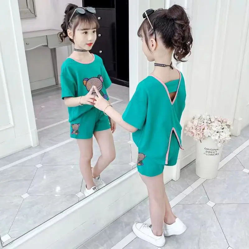 Set Clothing T-shirt Sundress Child Big Boy Short Sleeve Summer Dress Girl Child Explosive Style Korean Version Two Piece Suit
Set Clothing T-shirt Sundress Child Big Boy Short Sleeve Summer Dress Girl Child Explosive Style Korean Version Two Piece Suit