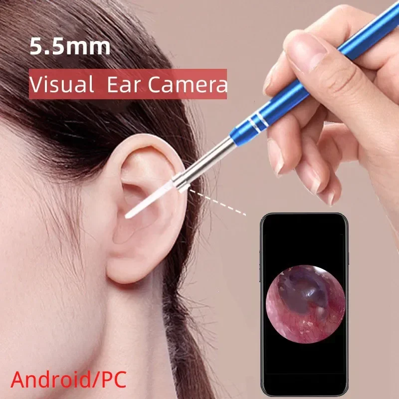 

5.5MM HD Visual Ear Endoscope 3 in 1 USB Otoscope Ear Wax Cleaning Inspection Camera Tools for Android Phone PC