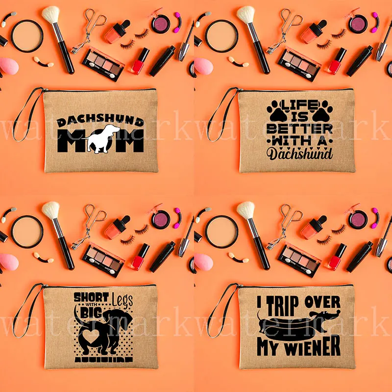 Dachshund mom Linen Cosmetic Bag Zipper Toiletry Pouch Dog Mom Life Makeup Organizer Aesthetic Harajuku Storage Cloth Bags 
Dachshund mom Linen Cosmetic Bag Zipper Toiletry Pouch Dog Mom Life Makeup Organizer Aesthetic Harajuku Storage Cloth Bags