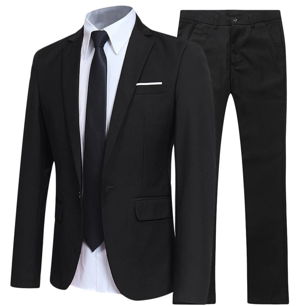 Men's 2 Piece Suits Blazer Pants Set Slim Fit Solid Color Tuxedo Suit Jacket Coats And Trouser Formal Party Dress Men Suits
Men's 2 Piece Suits Blazer Pants Set Slim Fit Solid Color Tuxedo Suit Jacket Coats And Trouser Formal Party Dress Men Suits