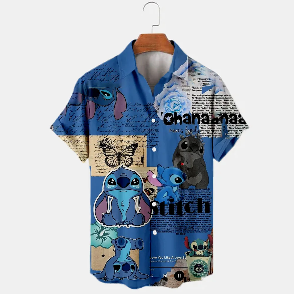 Summer 2023 New Men's Disney Stitch Pattern T Shirt Cartoon Casual Shirt 3D Printed Short Sleeve Lapel Shirt
Summer 2023 New Men's Disney Stitch Pattern T Shirt Cartoon Casual Shirt 3D Printed Short Sleeve Lapel Shirt