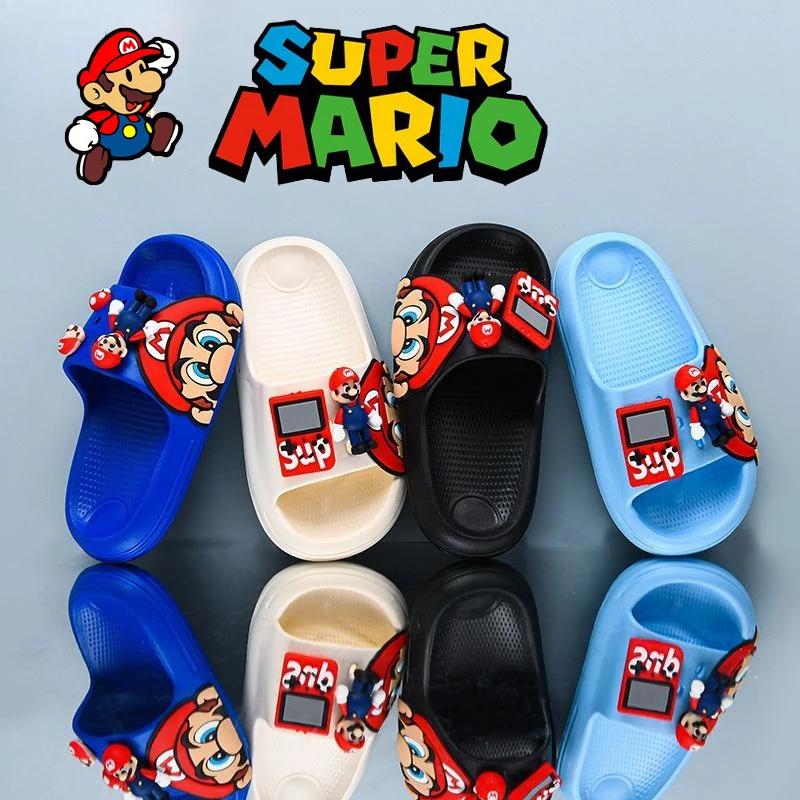 Шлепанцы Детские в стиле Super Mario Bros, Нескользящие, Мультяшные, для ванной комнаты, Повседневная пляжная обувь на плоской подошве для мальчиков и девочек, подарки
Шлепанцы Детские в стиле Super Mario Bros, Нескользящие, Мультяшные, для ванной комнаты, Повседневная пляжная обувь на плоской подошве для мальчиков и девочек, подарки