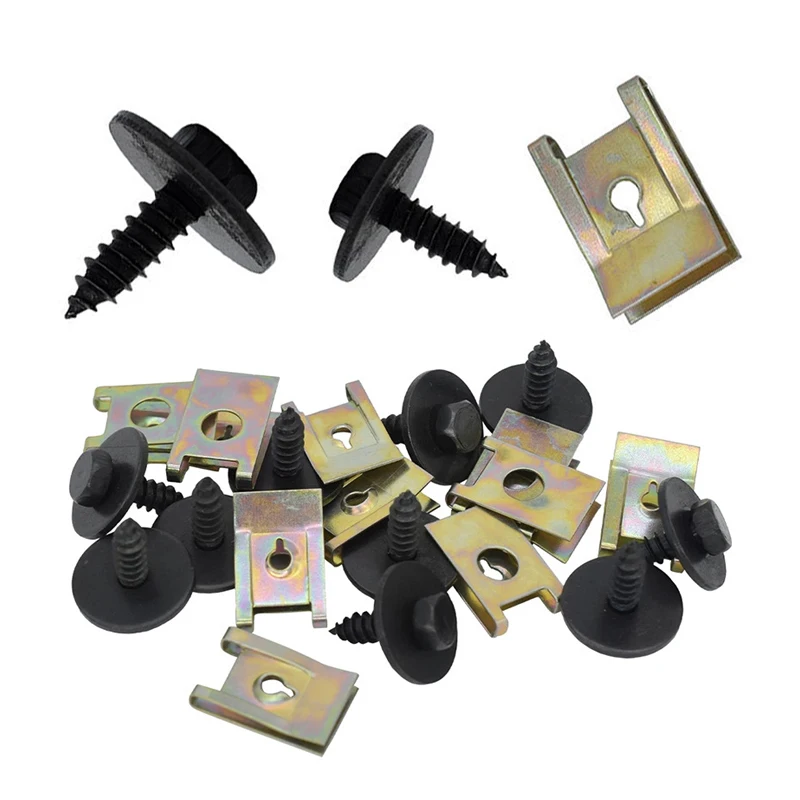 40pcs U-Nut Clip Chassis Engine Guard Metal Nut Screw Washers Engine Shield Bumper Guard Cross Screws for BMW E46 E92 E90 F10
40pcs U-Nut Clip Chassis Engine Guard Metal Nut Screw Washers Engine Shield Bumper Guard Cross Screws for BMW E46 E92 E90 F10
