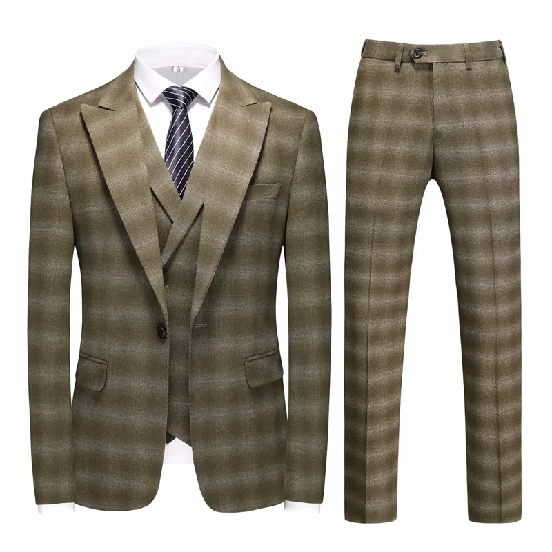 Plyesxale Stylish Men Wedding Suits Groom Army Green High Quality Casual Suit For Men 3 Pieces Set Jacket Vest Pants 5XL Q1367
Plyesxale Stylish Men Wedding Suits Groom Army Green High Quality Casual Suit For Men 3 Pieces Set Jacket Vest Pants 5XL Q1367