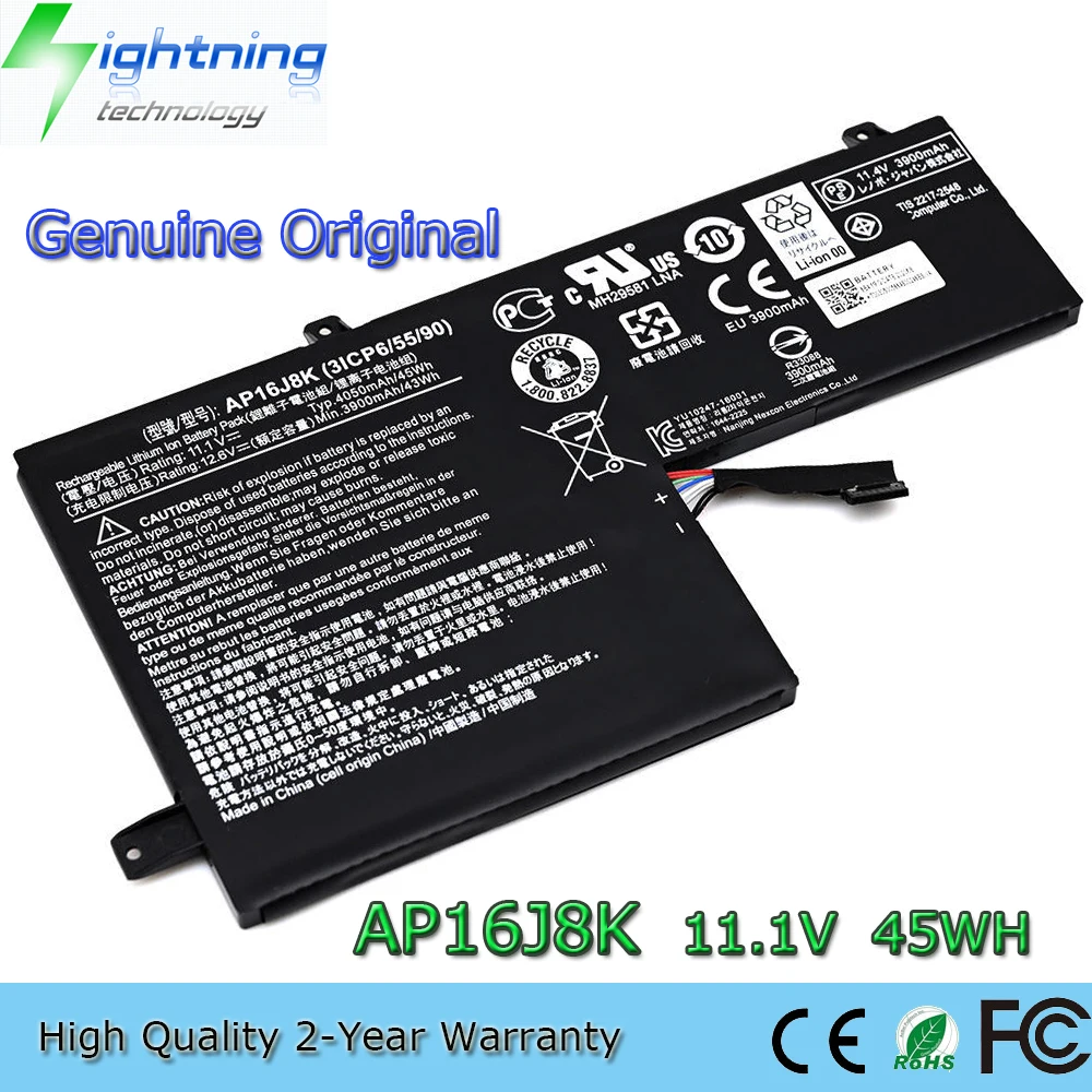 New Genuine Original AP16J8K 11.1V 45Wh Laptop Battery for Acer Chromebook 11 C731 C731T CB311-7H AP16J5K
New Genuine Original AP16J8K 11.1V 45Wh Laptop Battery for Acer Chromebook 11 C731 C731T CB311-7H AP16J5K