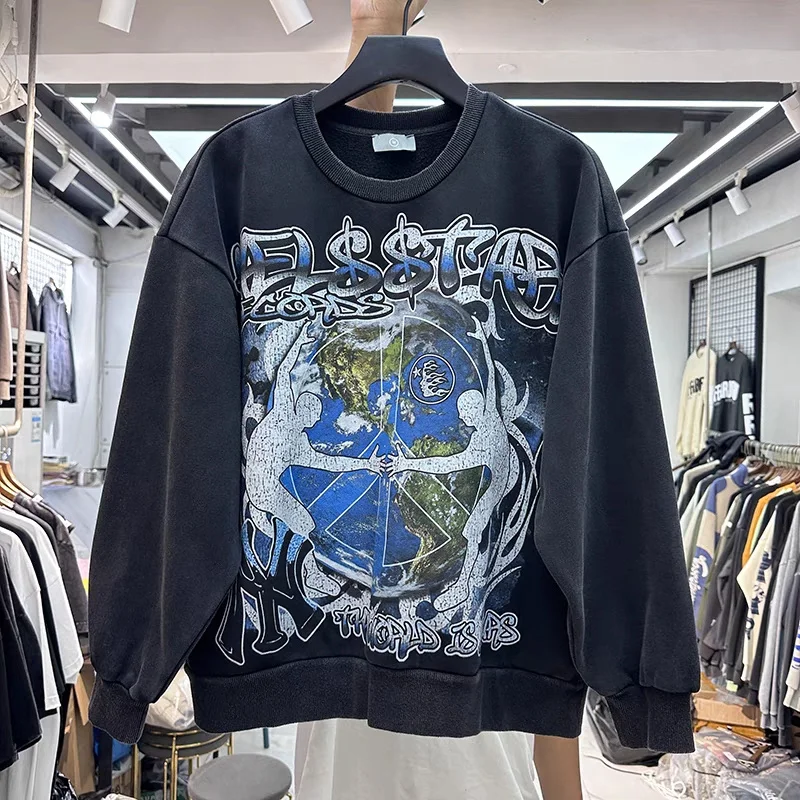 Hellstar Terry Fabric Round Neck Pullover Oversized Fun Printed High Street Black Pullover
Hellstar Terry Fabric Round Neck Pullover Oversized Fun Printed High Street Black Pullover