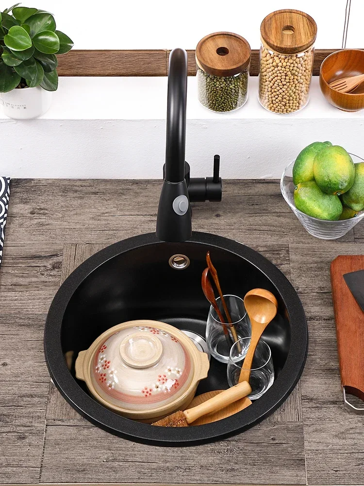 Quartz stone circular sink, single slot kitchen, small Western kitchen ,island counter, embedded under the coun
Quartz stone circular sink, single slot kitchen, small Western kitchen ,island counter, embedded under the coun