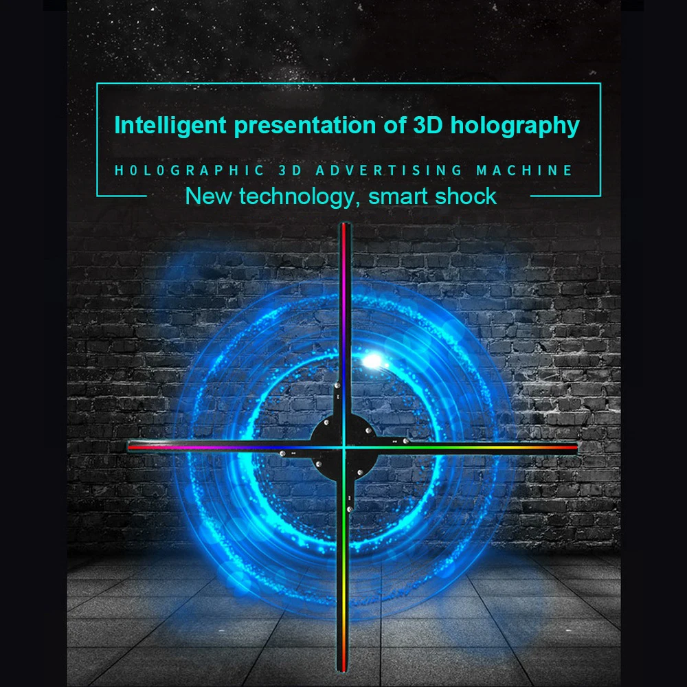 

Business Advertising Lights 3D Hologram Projector 56Cm Fan 1600*576 Led Phone APP DIY MP4 Picture Wifi Transfer Display Products