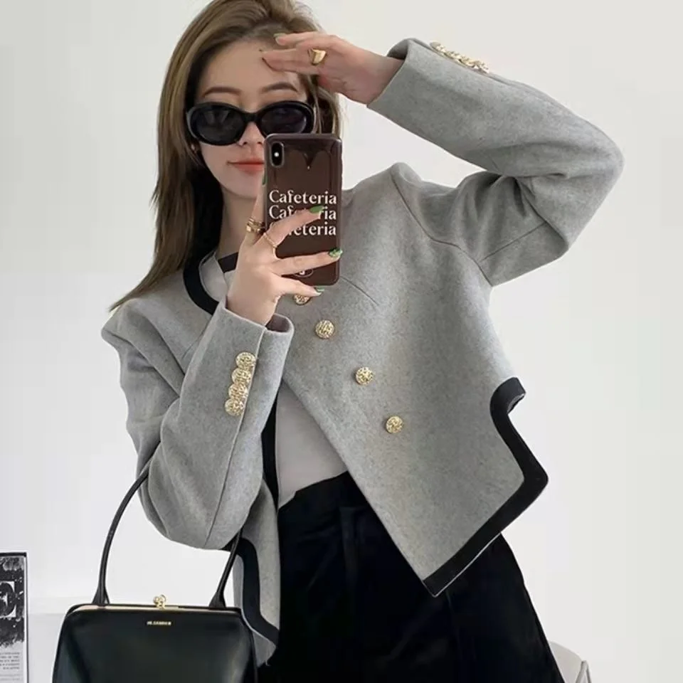 Irregular Jacket Small Fragrance Coat Female Women Autumn New French High-grade Short Wool Double Breasted Suit
Irregular Jacket Small Fragrance Coat Female Women Autumn New French High-grade Short Wool Double Breasted Suit