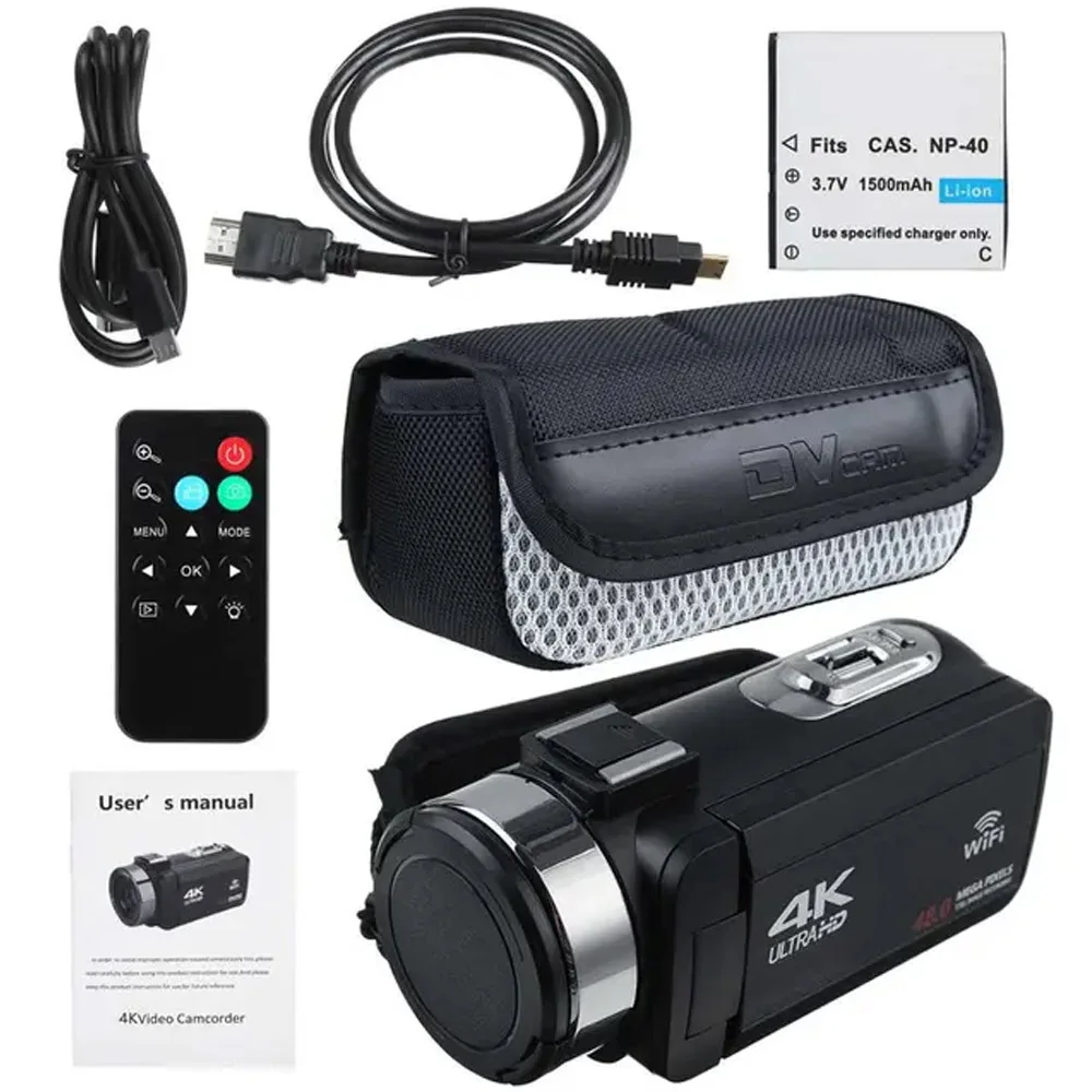 4K Ultra HD Video Camera 30MP WiFi DV Camcorder Digital Video Camera 270 Degree Rotation Touch Screen 16X Digital Zoom Camera
4K Ultra HD Video Camera 30MP WiFi DV Camcorder Digital Video Camera 270 Degree Rotation Touch Screen 16X Digital Zoom Camera