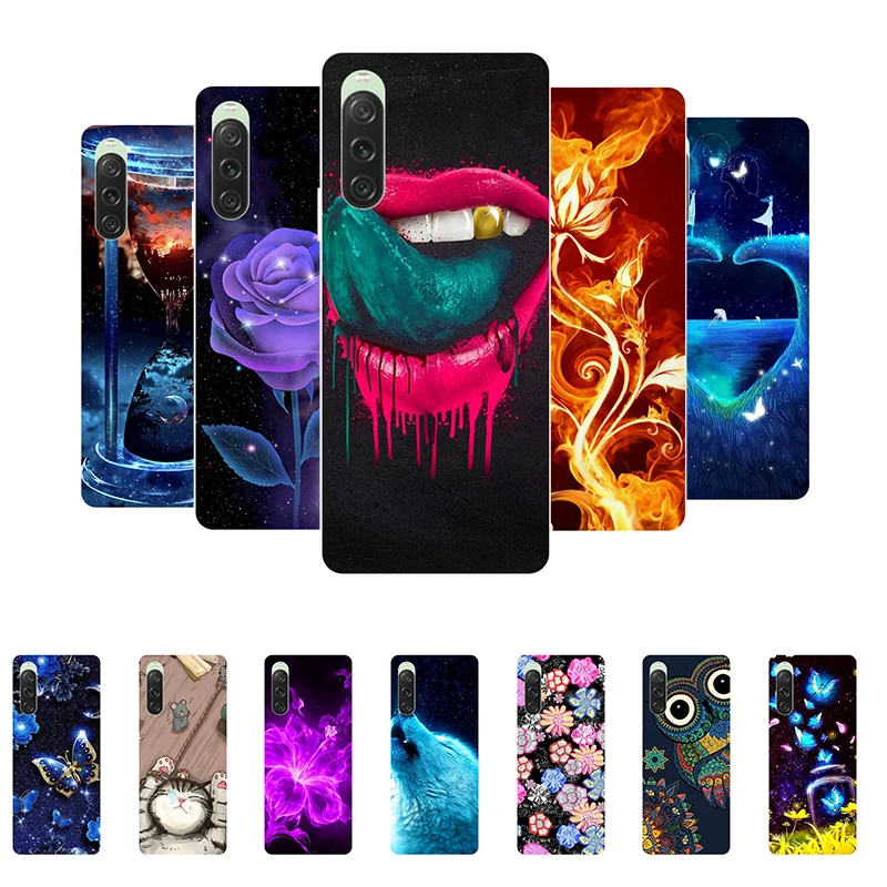 

Print Silicone Case For Sony Xperia 1 V Case Xperia1 V Black TPU Soft Coque Fundas for Sony Xperia 1 V Cover Xperia1V Phone Case