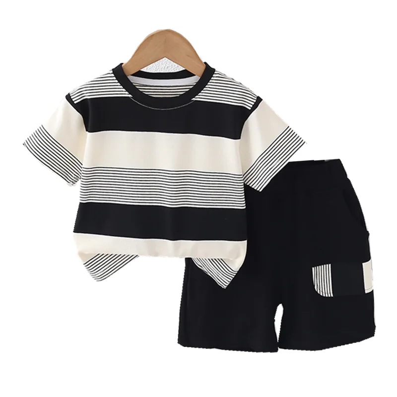 New Summer Baby Boys Clothes Suit Infant Girls Clothing Children Striped T-Shirt Shorts 2Pcs/Sets Toddler Costume Kids Tracksuit
New Summer Baby Boys Clothes Suit Infant Girls Clothing Children Striped T-Shirt Shorts 2Pcs/Sets Toddler Costume Kids Tracksuit
