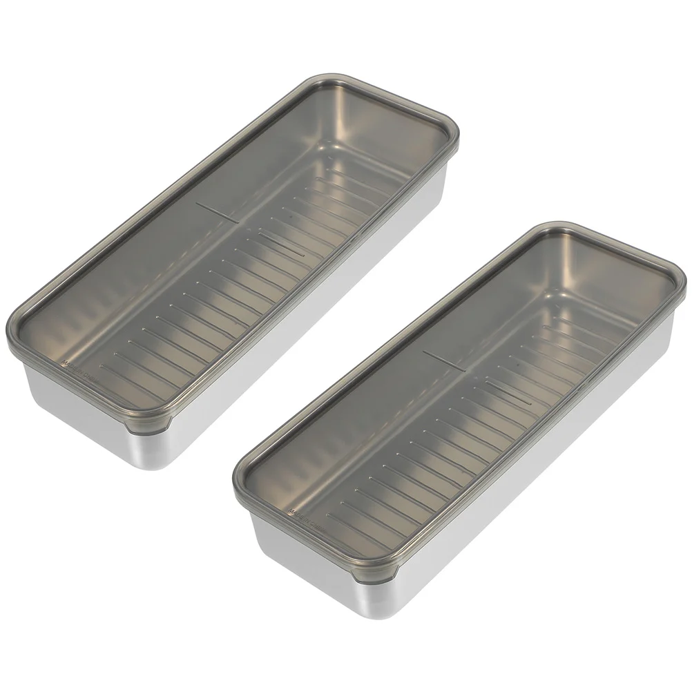

2 Pcs Fridge Organizers Refrigerators Sealed Box Bacon Keeper Pp Lunch Containers Outdoor Foods