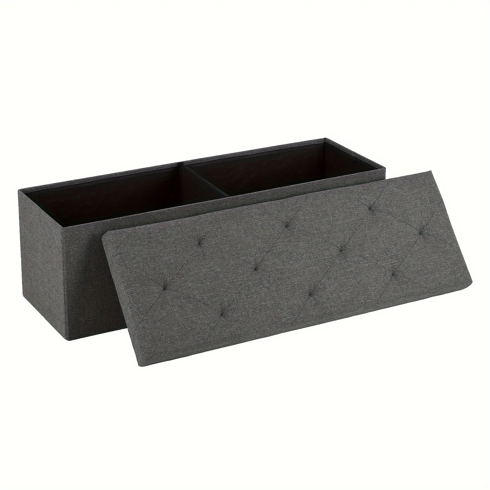 43 Inches Folding Storage Ottoman Bench, Large End of Bed Storage Foot Rest Stools Ottoman Storage Chest with Padded Seat for Be
43 Inches Folding Storage Ottoman Bench, Large End of Bed Storage Foot Rest Stools Ottoman Storage Chest with Padded Seat for Be